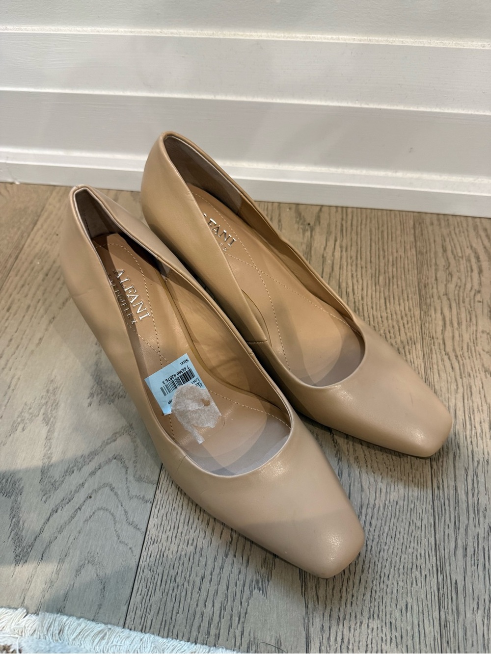 Alfani Beige Square-Toe Pumps